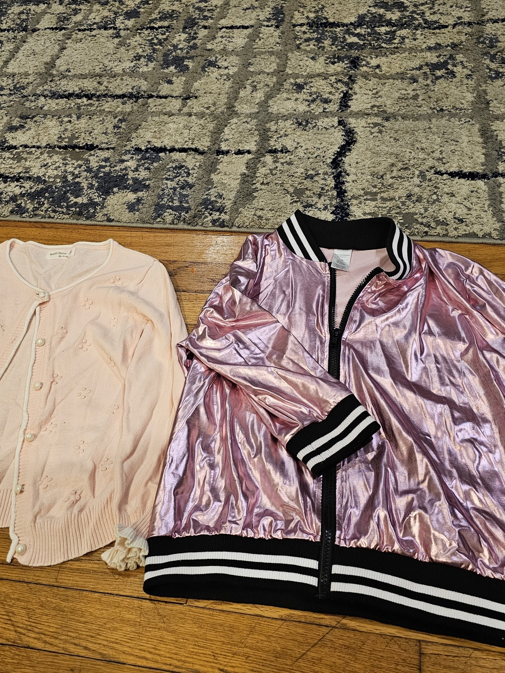 Roberta di Camerino Metallic Pink Bomber Jacket with Black Trim